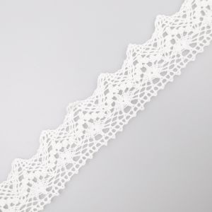 Хлопчато-бумажное кружево 45 мм / Белый