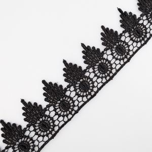 Гипюровое кружево 45 мм / Черный
