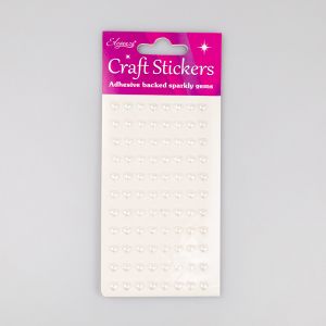 Самоклеющиеся жемчужины Сердце 6 мм / Белый