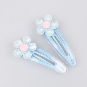 Заколка для волос / Цветок / Cиняя- Розовaя