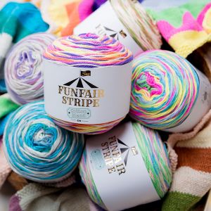 Пряжа Emu Funfair Stripe Cotton Blend DK 150 г  / Разные тона