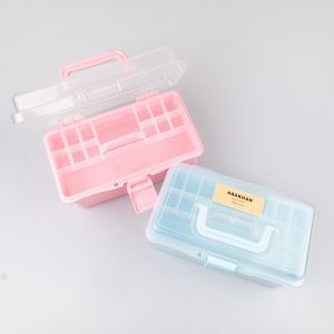 Пластиковая коробка для рукоделия / Разные тона