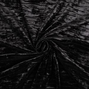 Бархат с эффектом мятости Pleated / D5 Чернaя
