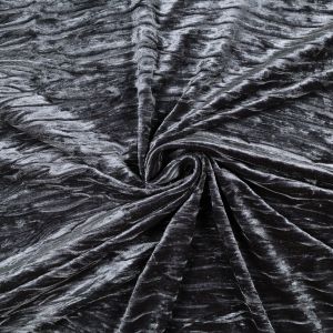 Бархат с эффектом мятости Pleated / D6 Cерaя