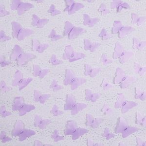 3D кружевная ткань Бабочки / Фиолетовaя