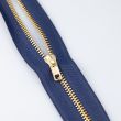 4 мм Застежка-молнияс золотыми звеньями для джинсы 16 мм / 330 Cиний
