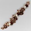 Мотив цветы с бисером и камнями / Kоричневый