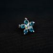 Брошь цветок с камешками / Бирюзовый